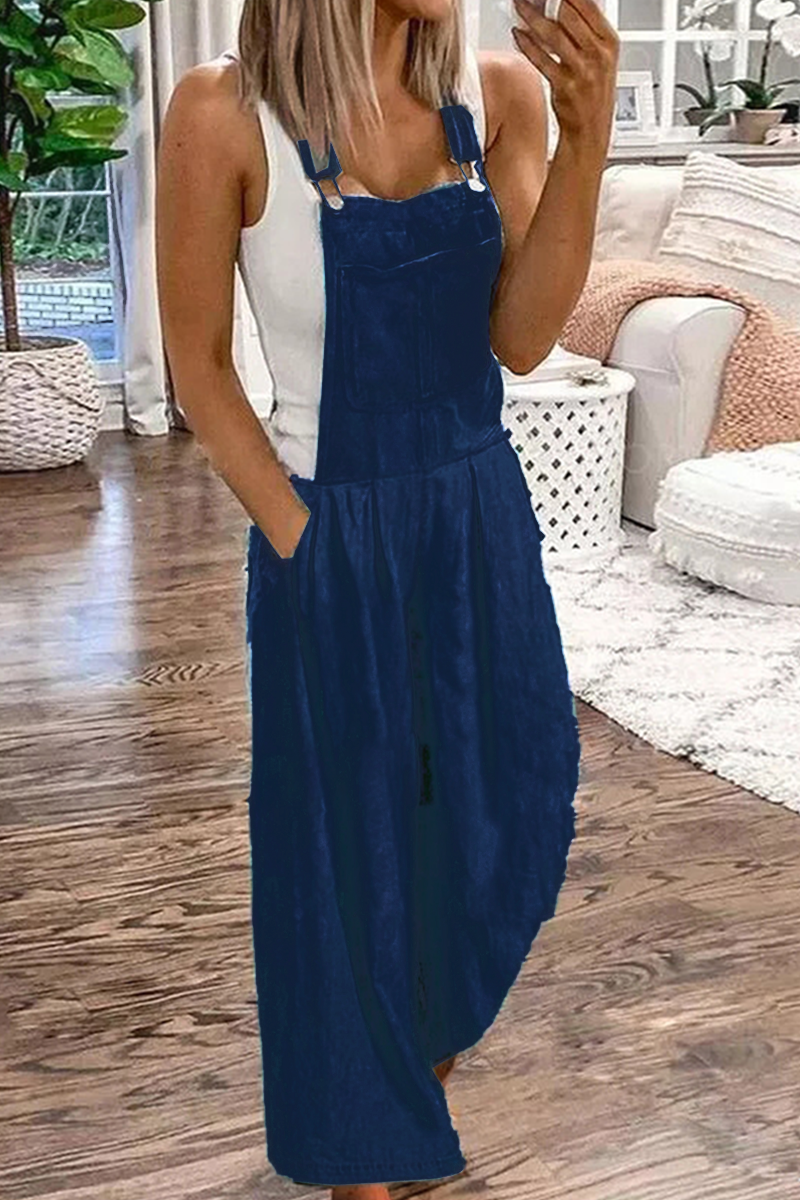 Casual glatte Tasche gefaltet trägerlos Jumpsuits (3 Farben)