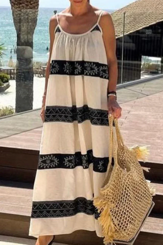 Trägerloses Strandkleid mit Aufdruck