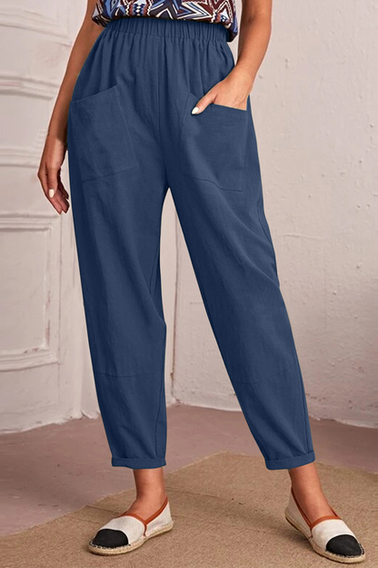 Casual Solid Patchwork Harlan Mid Waist Harlan Solid Colour-Hose