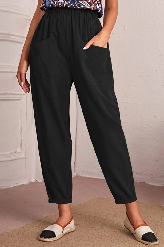 Casual Solid Patchwork Harlan Mid Waist Harlan Solid Colour-Hose