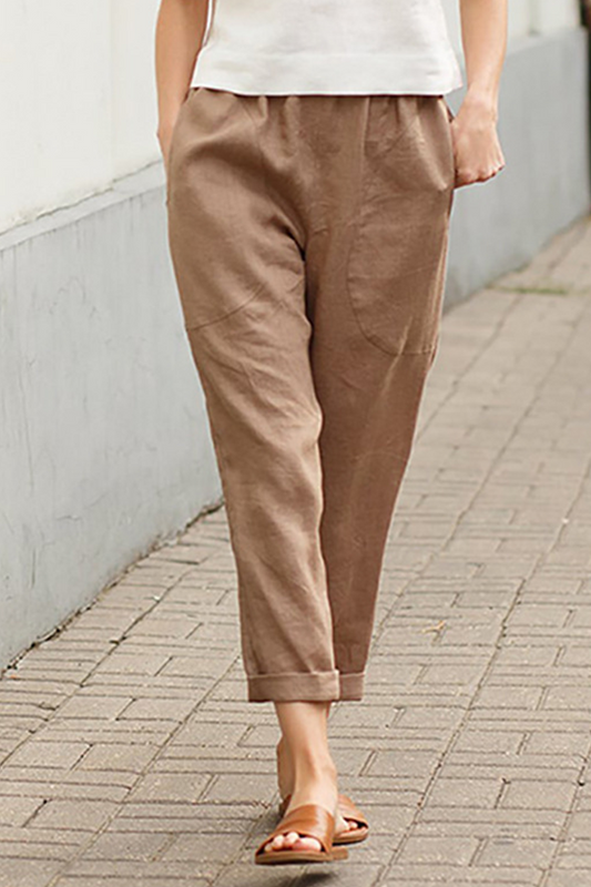 Casual Mid Waist unifarbene Hose (7 Farben)