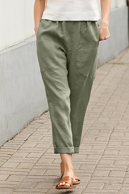 Casual Mid Waist unifarbene Hose (7 Farben)