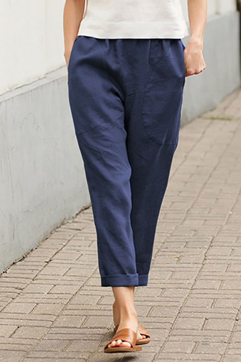 Casual Mid Waist unifarbene Hose (7 Farben)