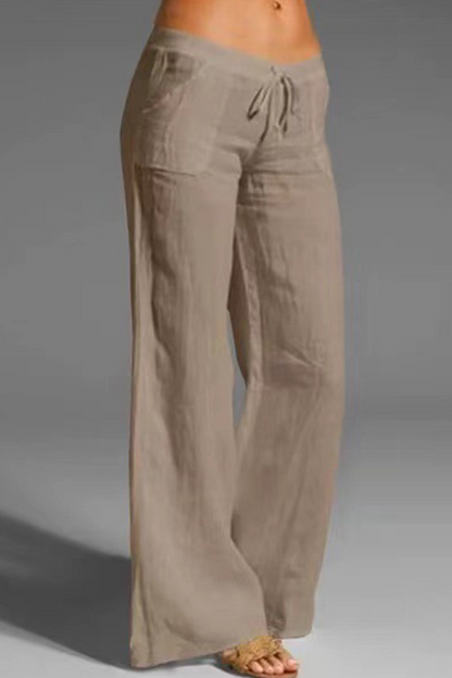 Casual unifarbene lockere Hose mit weitem Bein (8 Farben)