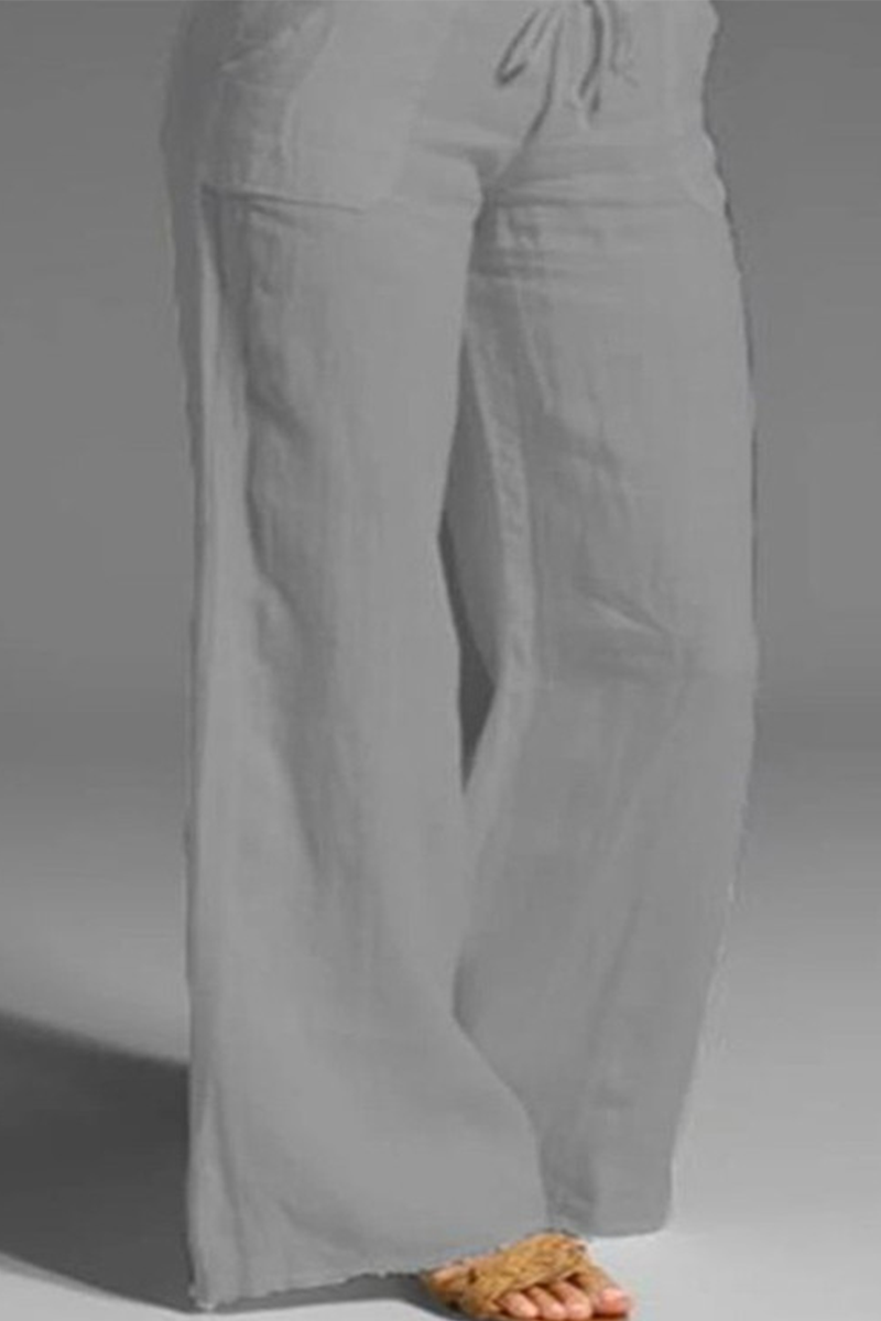 Casual unifarbene lockere Hose mit weitem Bein (8 Farben)