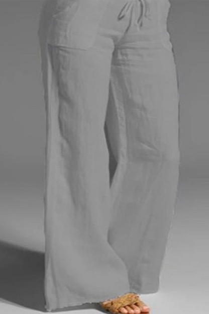 Casual unifarbene lockere Hose mit weitem Bein (8 Farben)