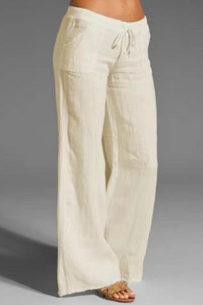 Casual unifarbene lockere Hose mit weitem Bein (8 Farben)
