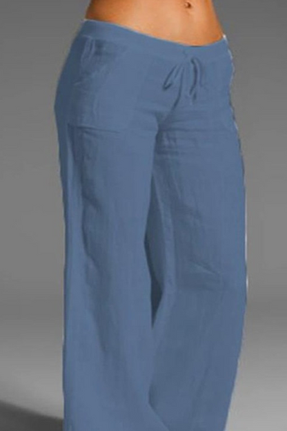 Casual unifarbene lockere Hose mit weitem Bein (8 Farben)