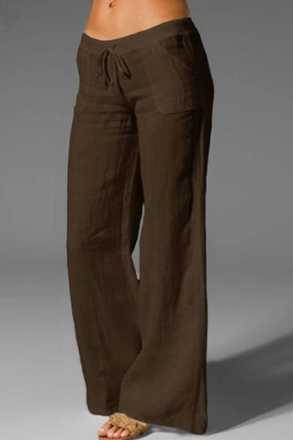 Casual unifarbene lockere Hose mit weitem Bein (8 Farben)