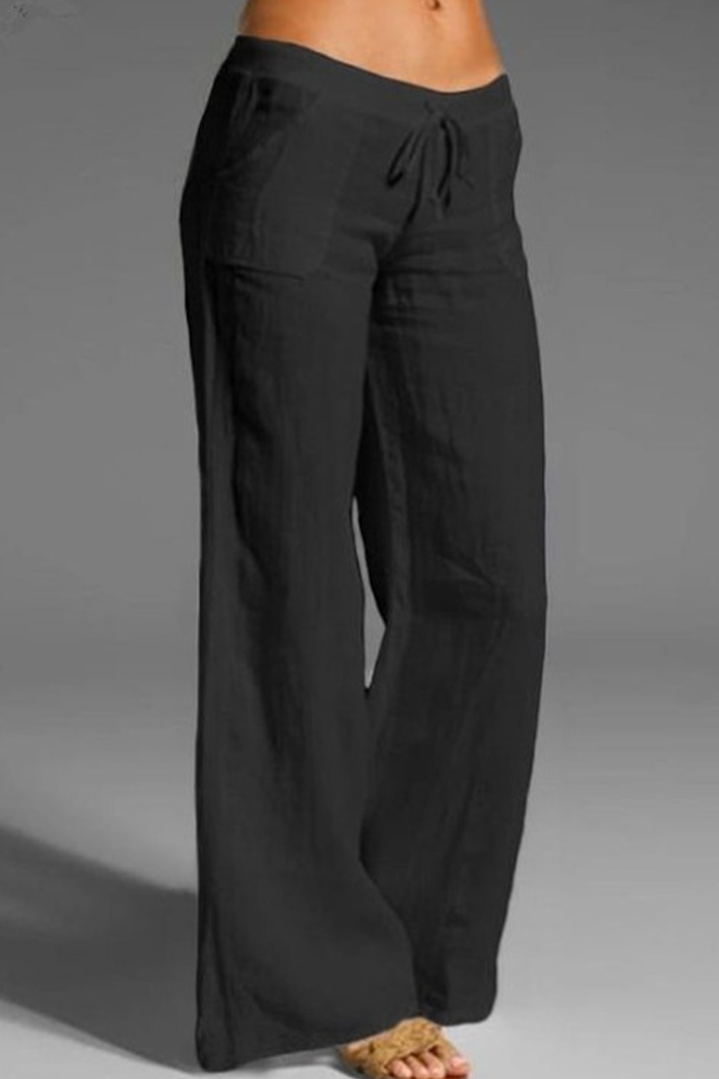 Casual unifarbene lockere Hose mit weitem Bein (8 Farben)