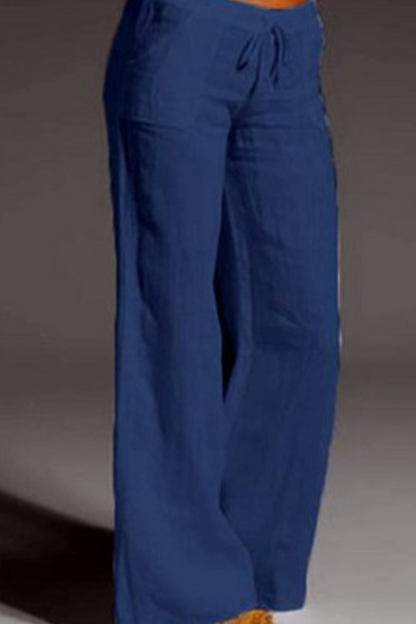 Casual unifarbene lockere Hose mit weitem Bein (8 Farben)