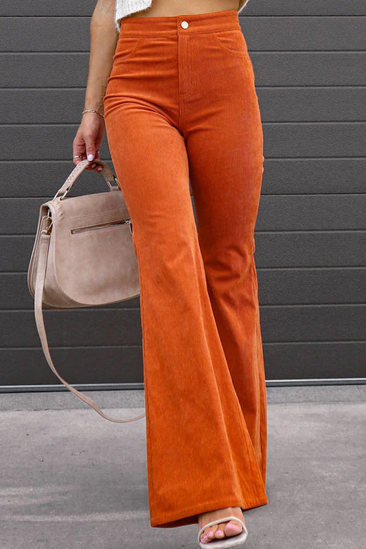 Sexy Casual Boot Cut Mid Waist Wide Leg Trousers (4 Farben)