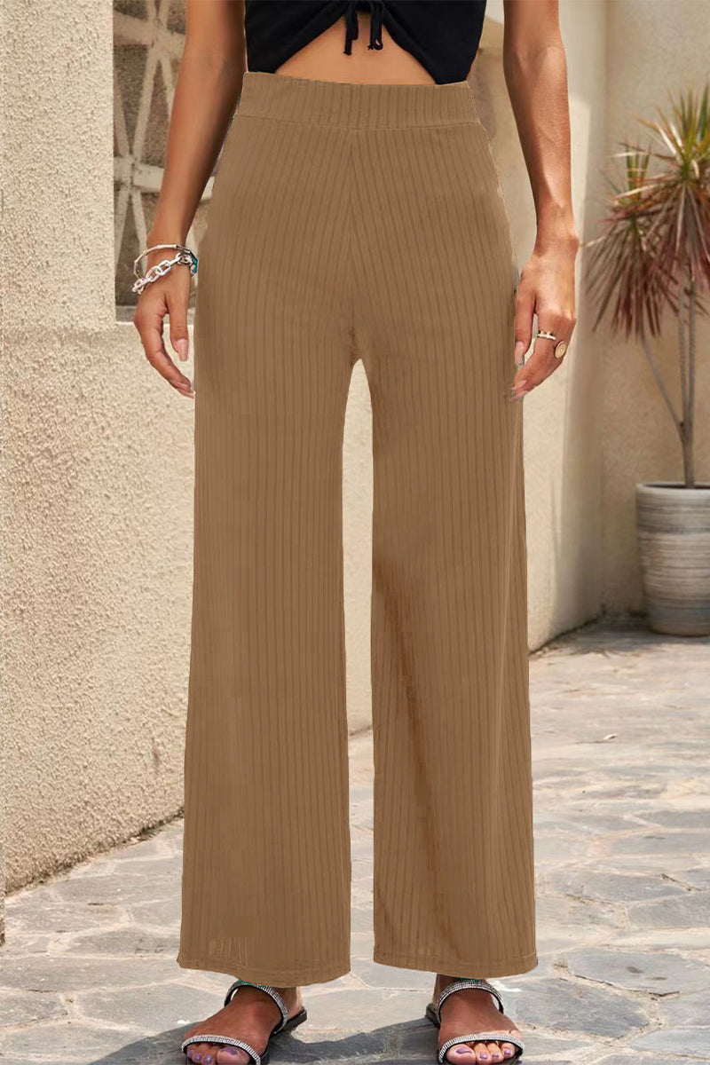 Casual Gerade Halblange Taille Einfarbige Hosen (6 Farben)
