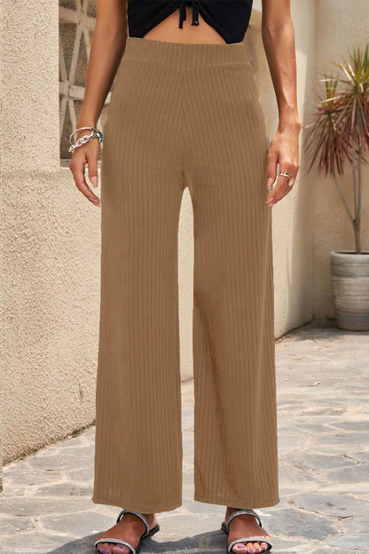 Casual Gerade Halblange Taille Einfarbige Hosen (6 Farben)