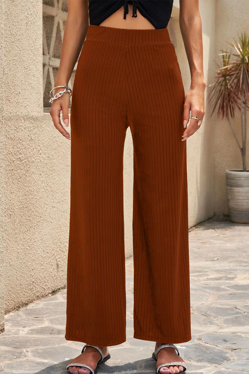 Casual Gerade Halblange Taille Einfarbige Hosen (6 Farben)