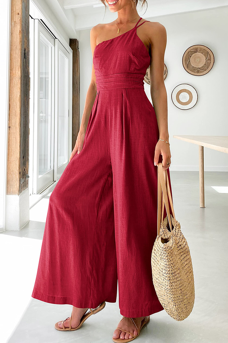 Solid Patchwork Straight Jumpsuits (6 Farben)
