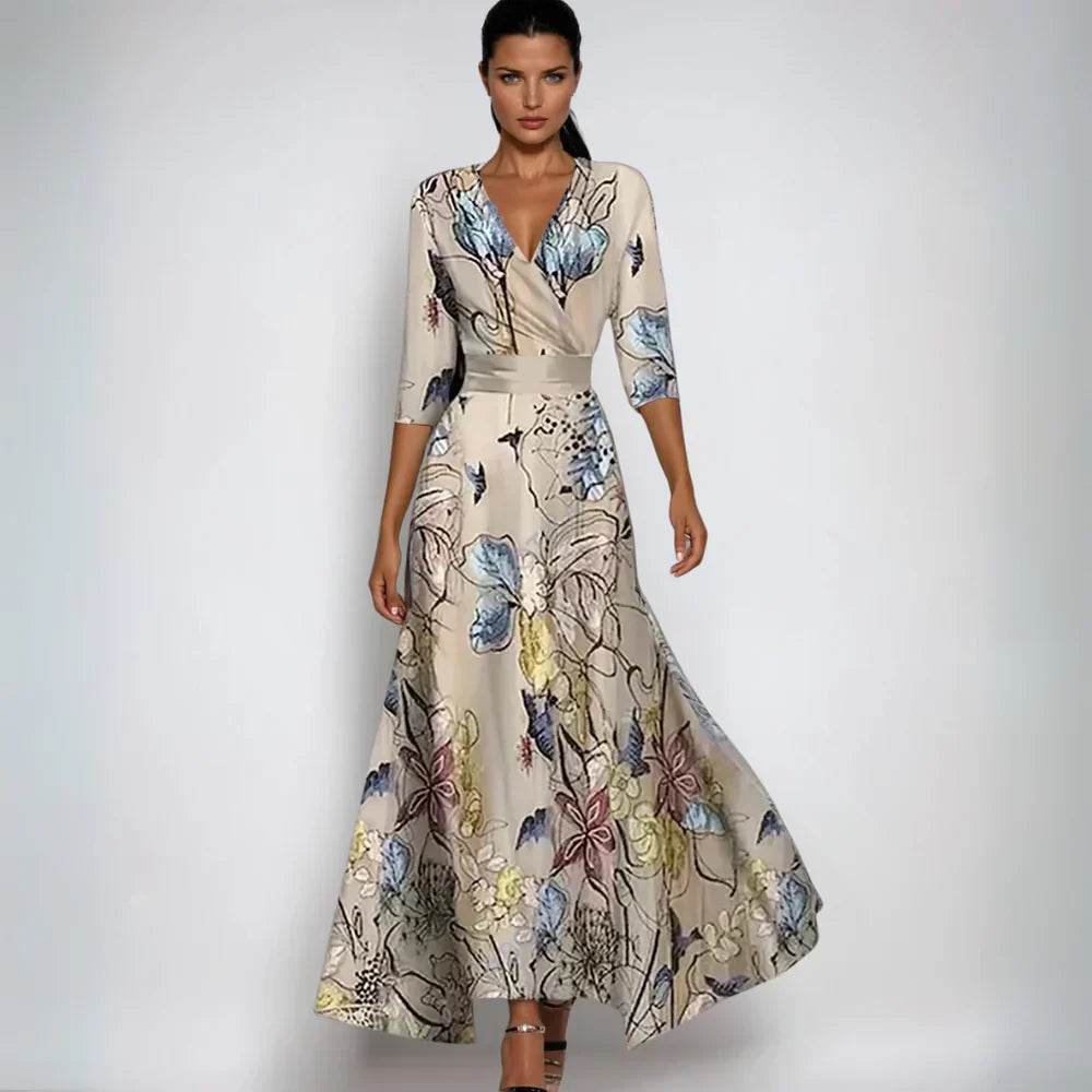 Jano™ | Elegantes Wickel-Maxi-Kleid mit Blumen