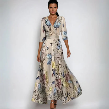 Jano™ | Elegantes Wickel-Maxi-Kleid mit Blumen