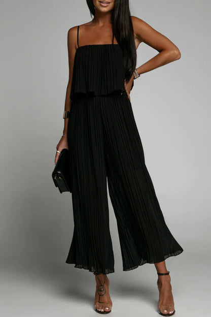 Lässige Einfachheit, feste Falten, lose trägerlose Jumpsuits (3 Farben)