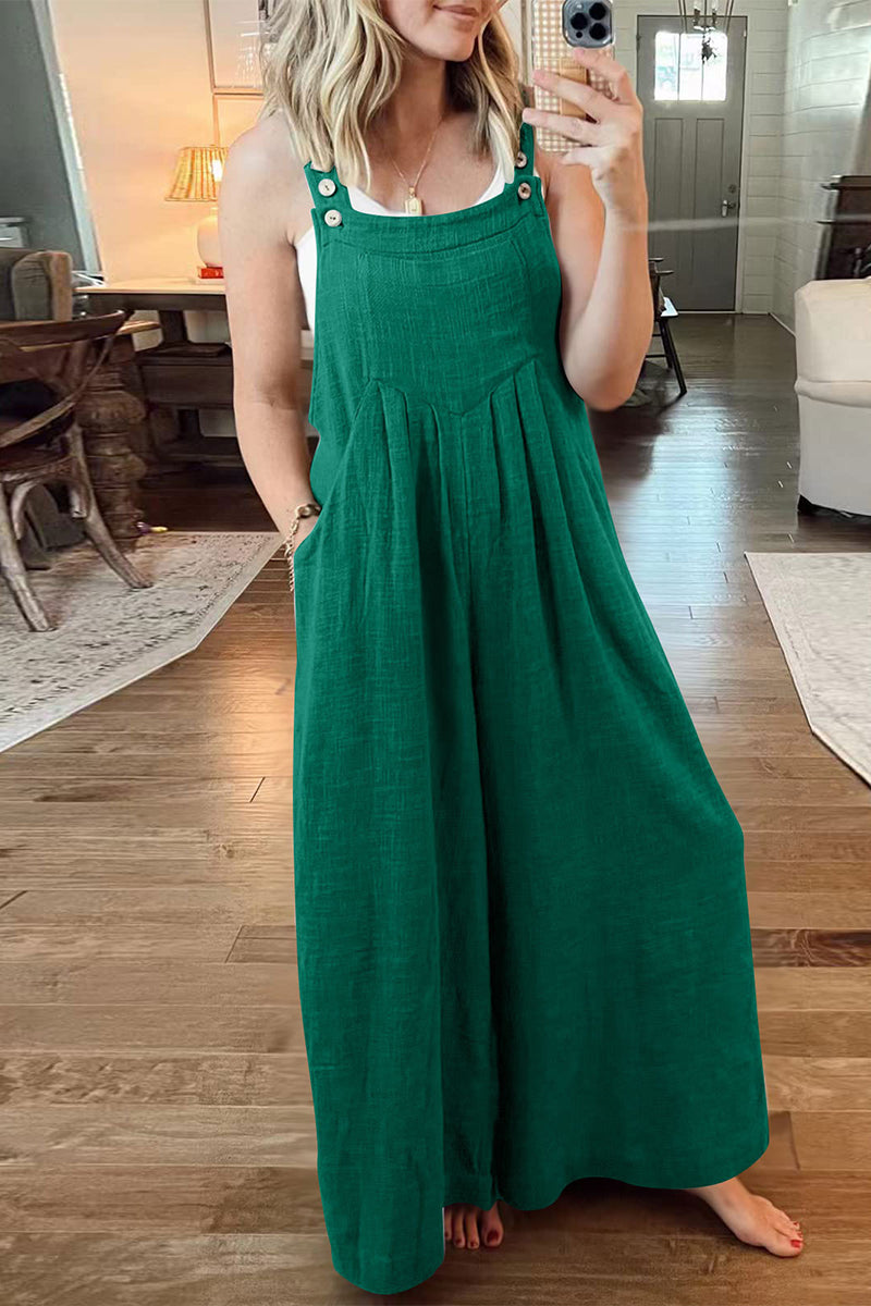 Casual street style einfarbiger Kragen Jumpsuits (10 Farben)