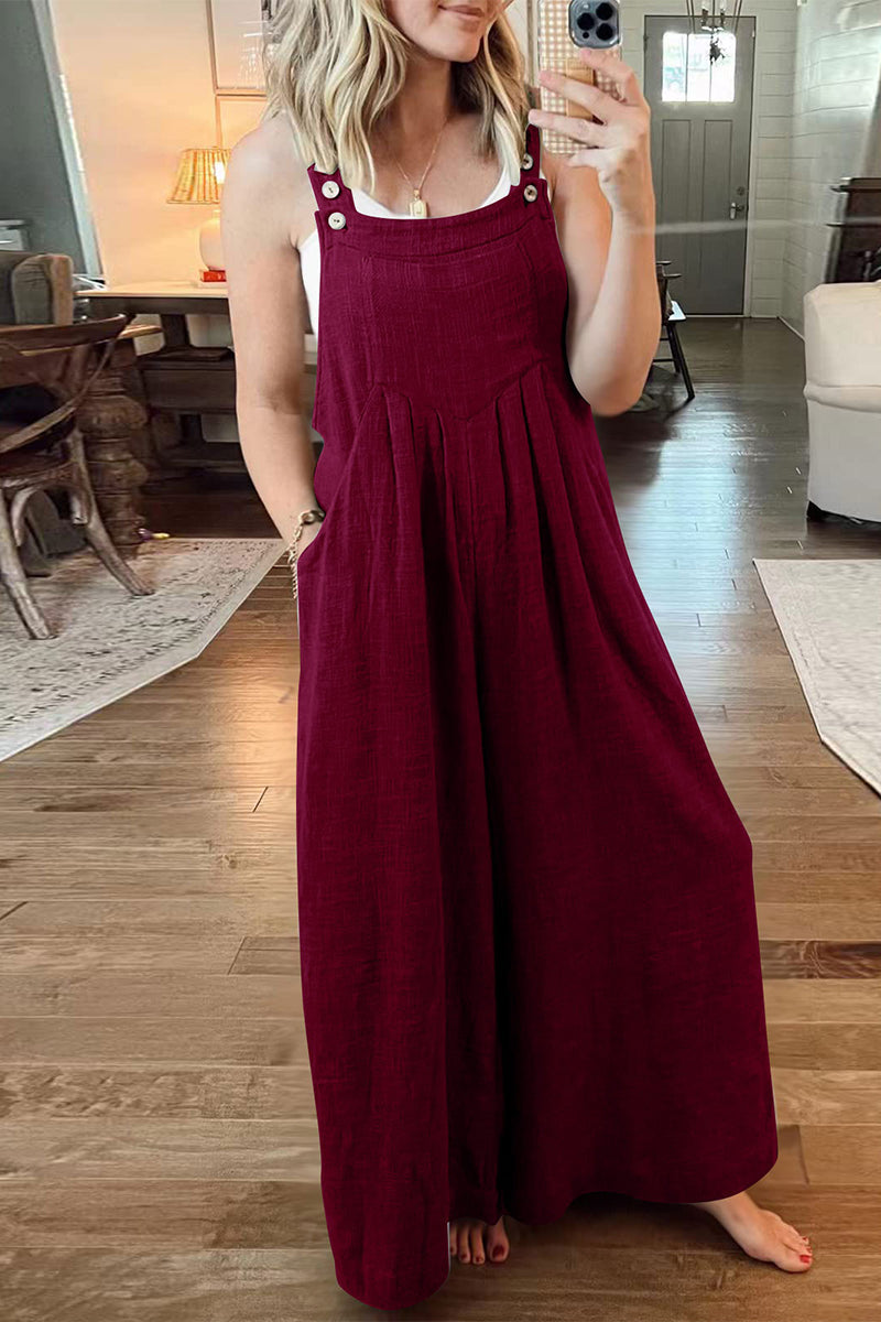 Casual street style einfarbiger Kragen Jumpsuits (10 Farben)