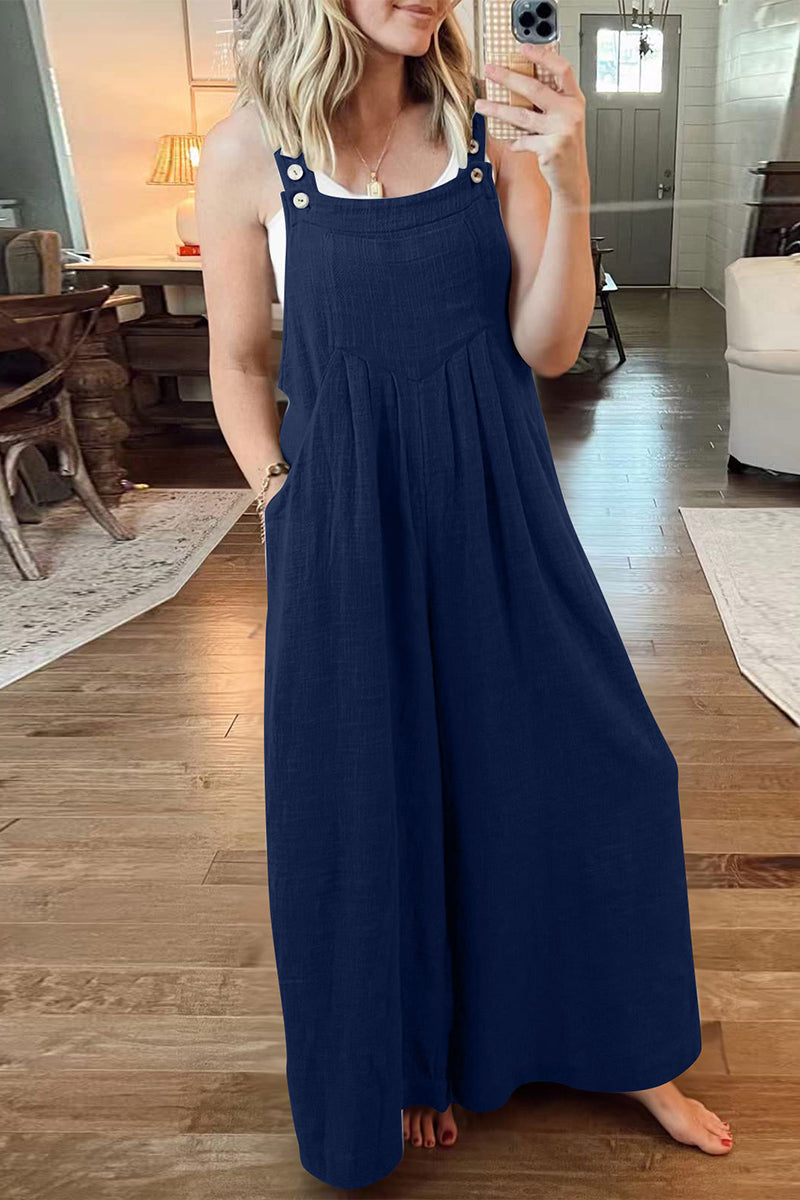 Casual street style einfarbiger Kragen Jumpsuits (10 Farben)