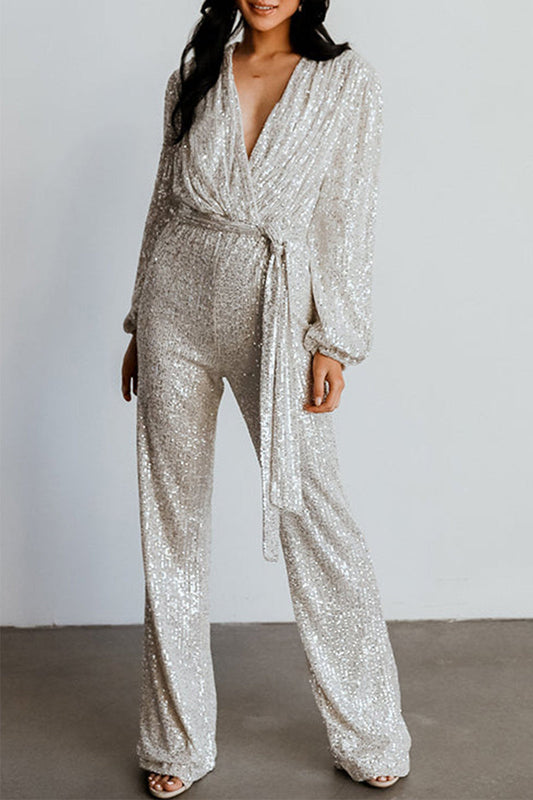 Casual Elegant einfarbig V-Ausschnitt Jumpsuits (3 Farben)
