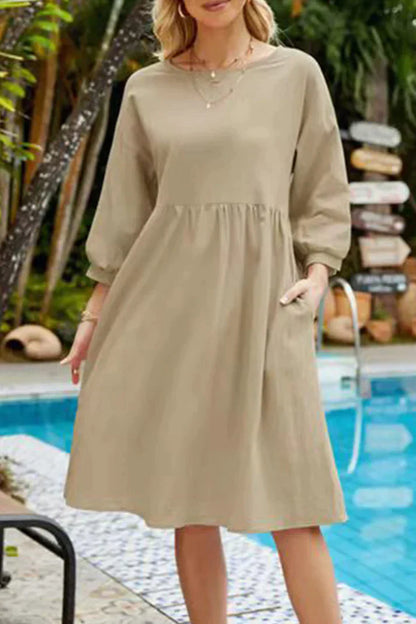 Kiara - Lässiges mittellanges Kleid mit 3/4 Ärmeln