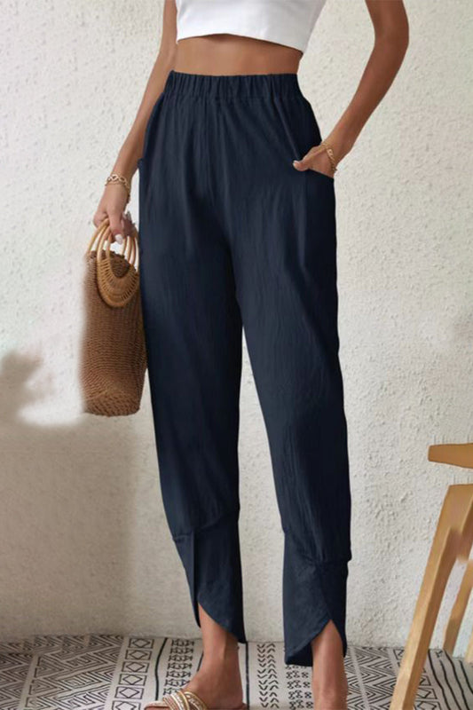 Casual unifarbene Tasche lose High-Waist Harlan unifarbene Shorts (4 Farben)