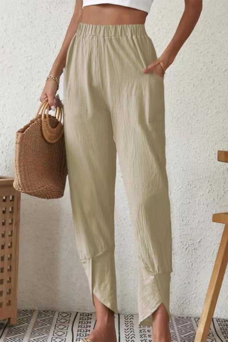 Casual unifarbene Tasche lose High-Waist Harlan unifarbene Shorts (4 Farben)