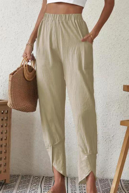 Casual unifarbene Tasche lose High-Waist Harlan unifarbene Shorts (4 Farben)