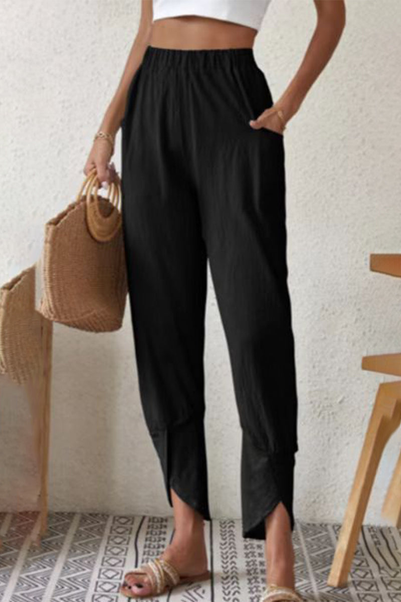 Casual unifarbene Tasche lose High-Waist Harlan unifarbene Shorts (4 Farben)