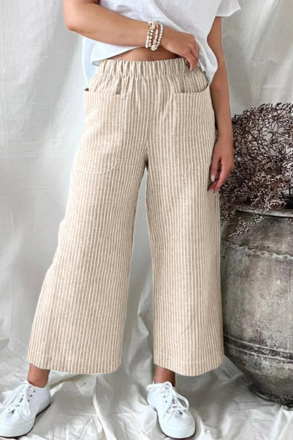 Lässige feste Tasche Lose gerade Hose (5 Farben)