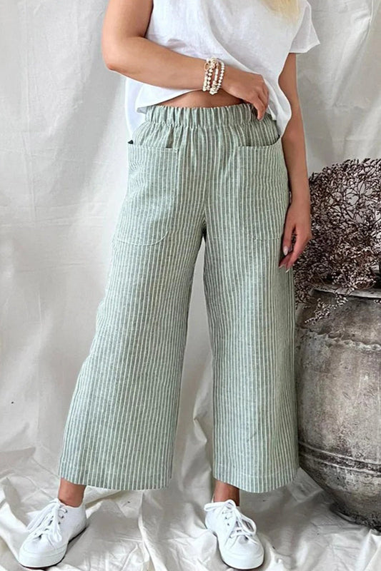Lässige feste Tasche Lose gerade Hose (5 Farben)