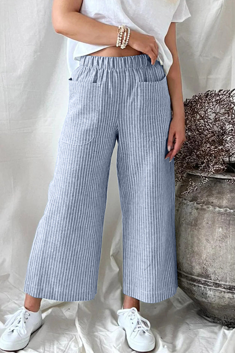 Lässige feste Tasche Lose gerade Hose (5 Farben)
