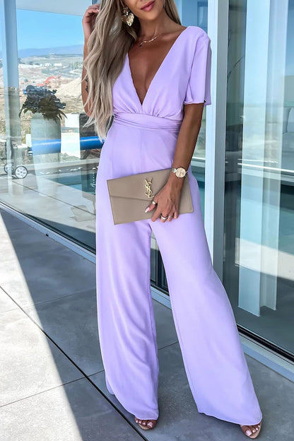 Eleganter gerader Ausschnitt Regular Jumpsuits