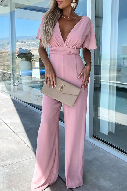 Eleganter gerader Ausschnitt Regular Jumpsuits