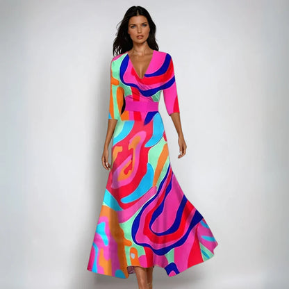 Jano™ | Elegantes Wickel-Maxi-Kleid mit Blumen