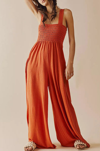 Simplicity Einfarbig Baggy Lose Jumpsuits