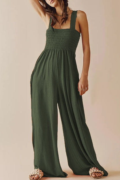 Simplicity Einfarbig Baggy Lose Jumpsuits