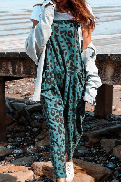 Casual College Leopard Patchwork Lose Jumpsuits (5 Farben)