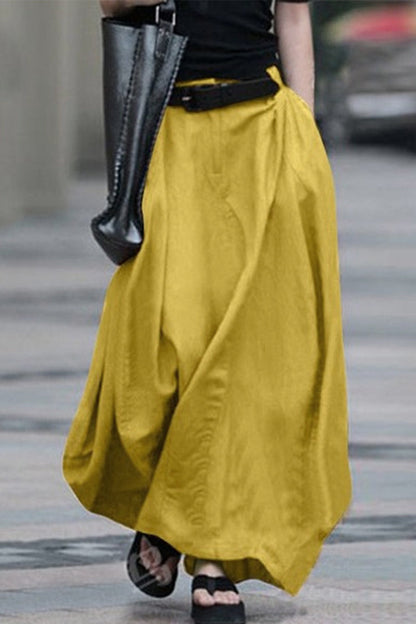 Casual Simplicity Solid Beltless Loose High Waist Type A Solid Colour Trousers (5 Farben)