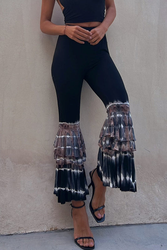 Casual Solid Patchwork Skinny High Waist Speaker Patchwork-Hose