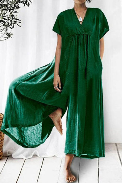 Lässige Loungewear mit festen Taschen und lockerem V-Ausschnitt