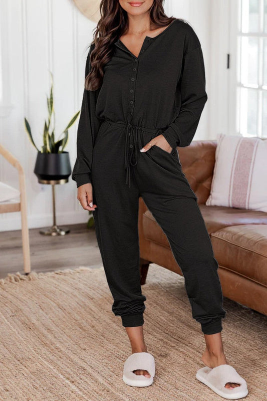 Casual Solid Patchwork V-Ausschnitt Regular Jumpsuits