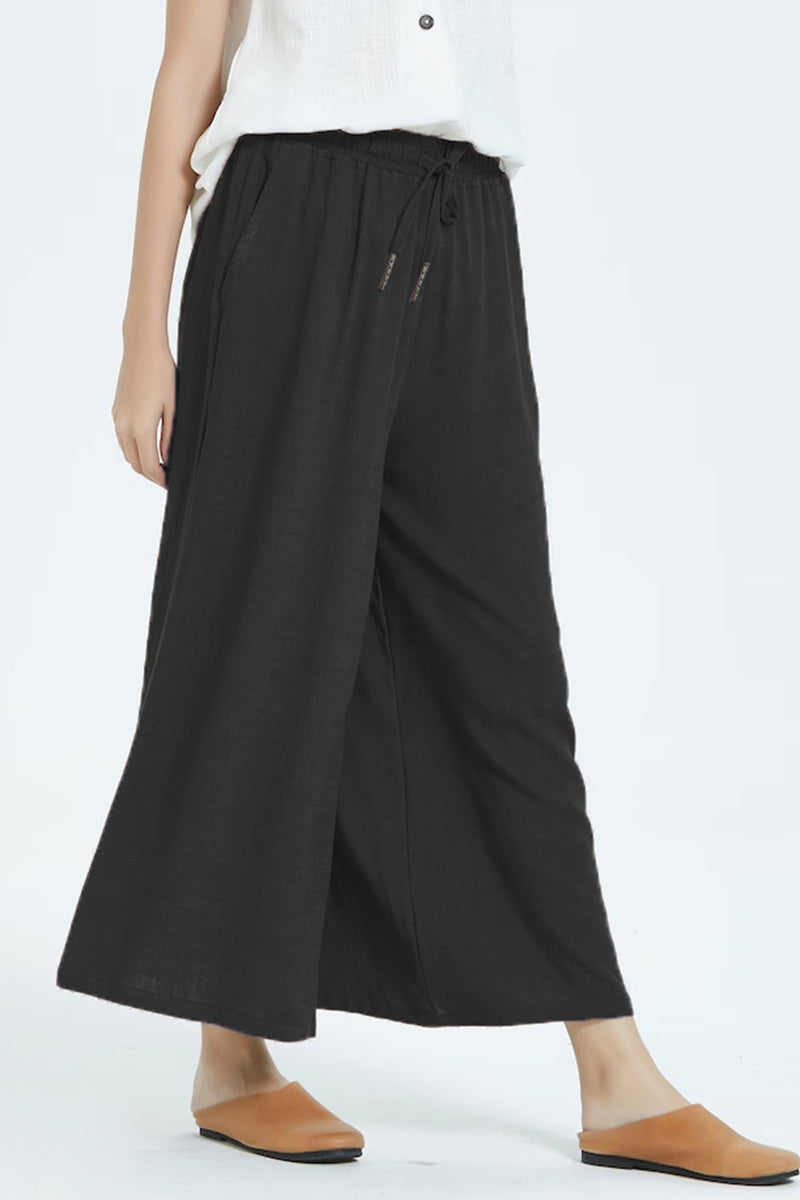 Casual simplicity solid make old loose high-waisted wide leg unifarbene Shorts (8 Farben)