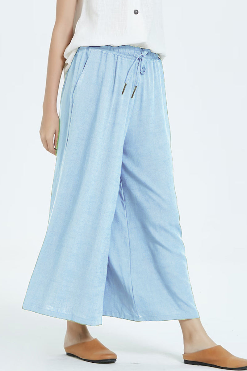 Casual simplicity solid make old loose high-waisted wide leg unifarbene Shorts (8 Farben)