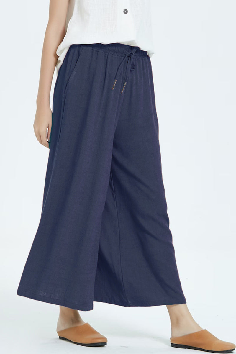 Casual simplicity solid make old loose high-waisted wide leg unifarbene Shorts (8 Farben)