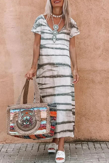 Freizeitkleid mit Streifenmuster