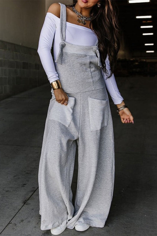 Lässige, einfarbige, locker sitzende Jumpsuits mit Taschen (6 Farben)